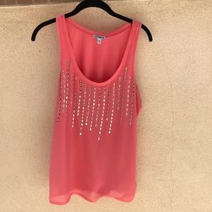 Express Dressy Blouse with Rhinestone Detail